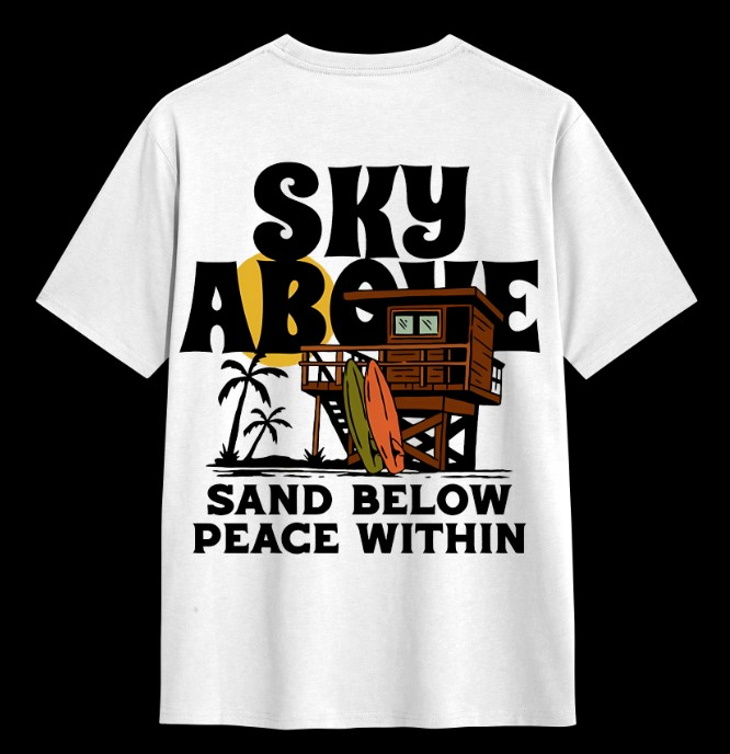 NOC "Peace Within" White Graphic Tee | Heavyweight Coastal Streetwear