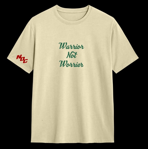 NOC "Warrior Not Worrier" Beige Tee | Unburied Mythos Collection